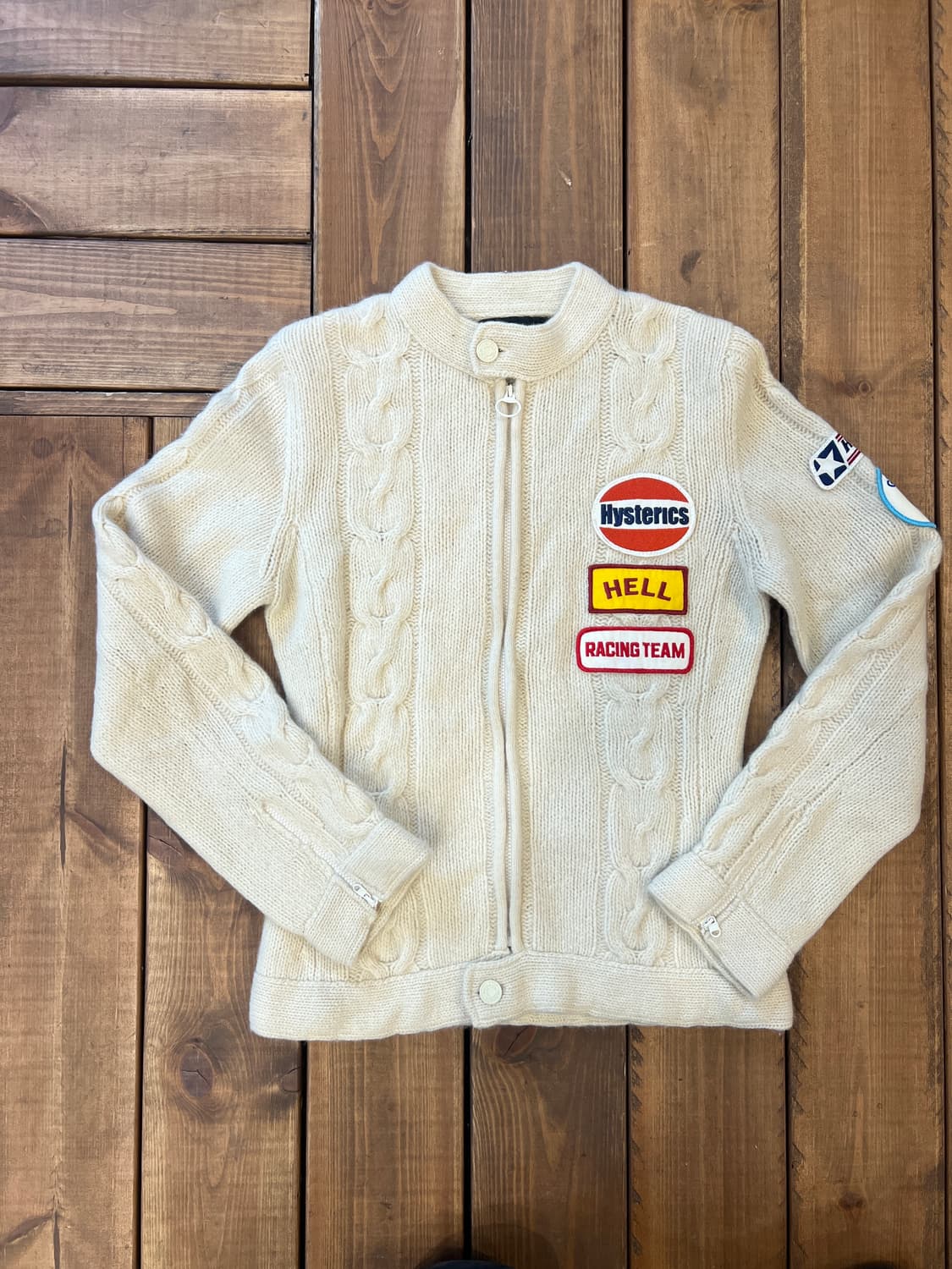 히스테릭글래머 크림 니트 패치 집업 상품이미지6