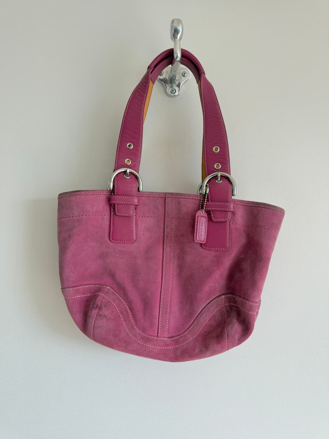 코치(COACH) 스웨이드&레더 토트백(때탐 있음) 상품이미지1