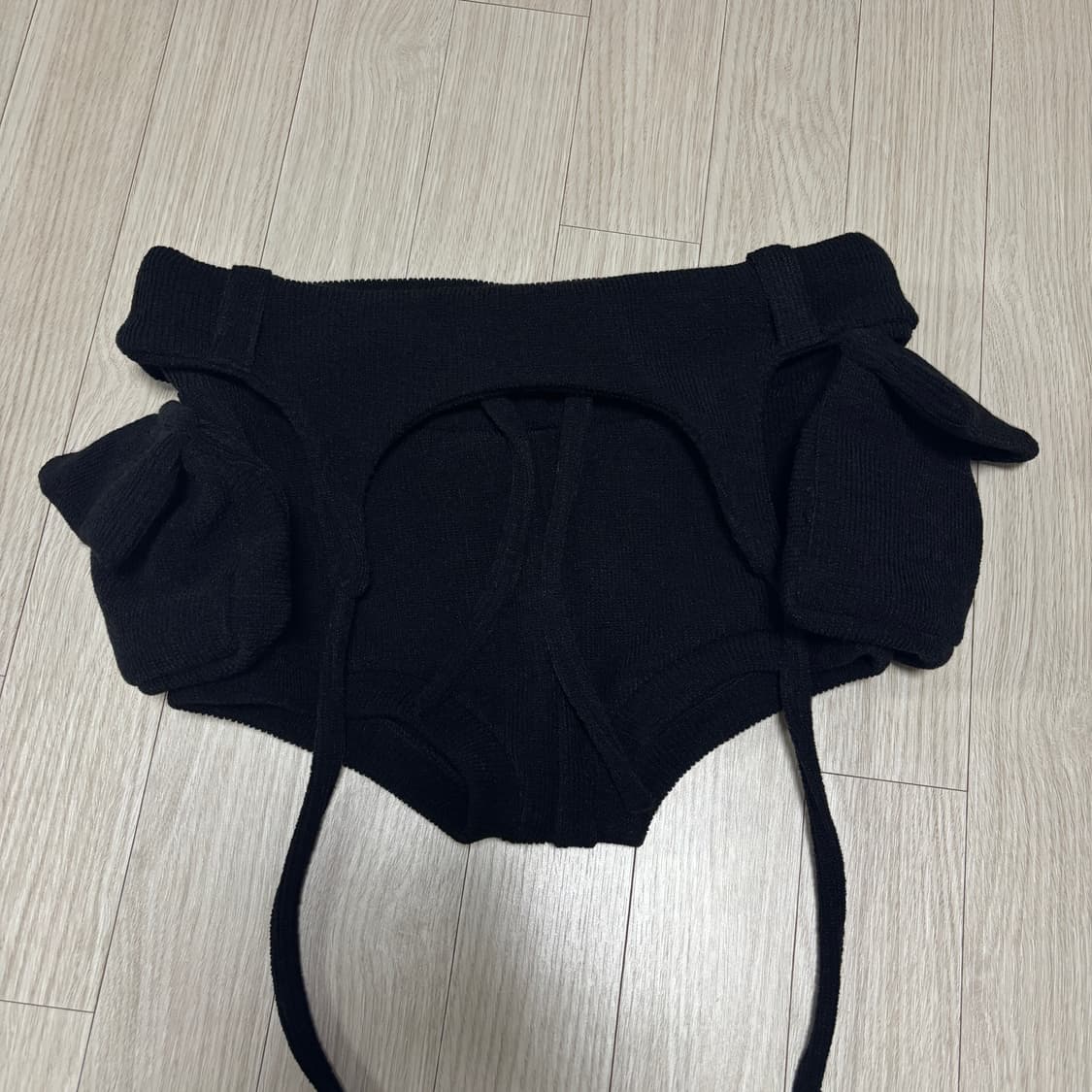 [새상품] 길라아카이브 볼드 로고 포켓 니트 쇼츠 블랙 상품이미지7