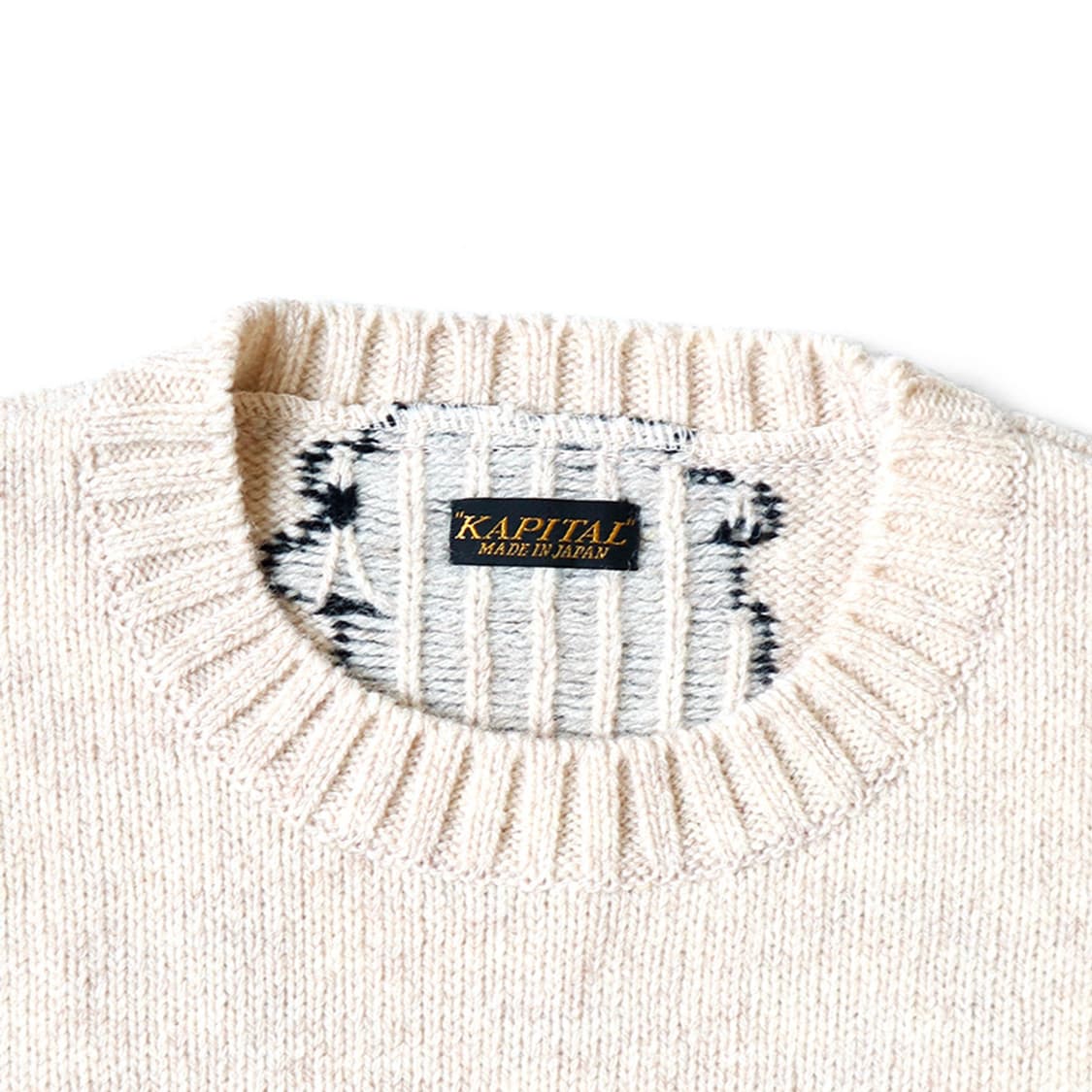 KAPITAL 5G WOOL BONE CREW SWEATER 상품이미지3