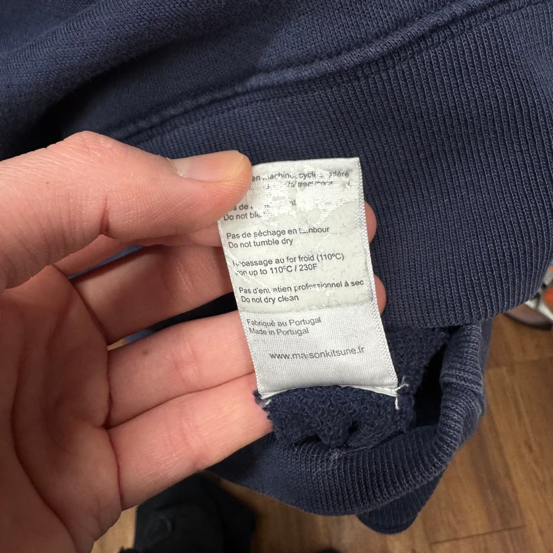 메종키츠네 맨투맨 전면 더블 폭스 로고 포인트 네이비 상품이미지8