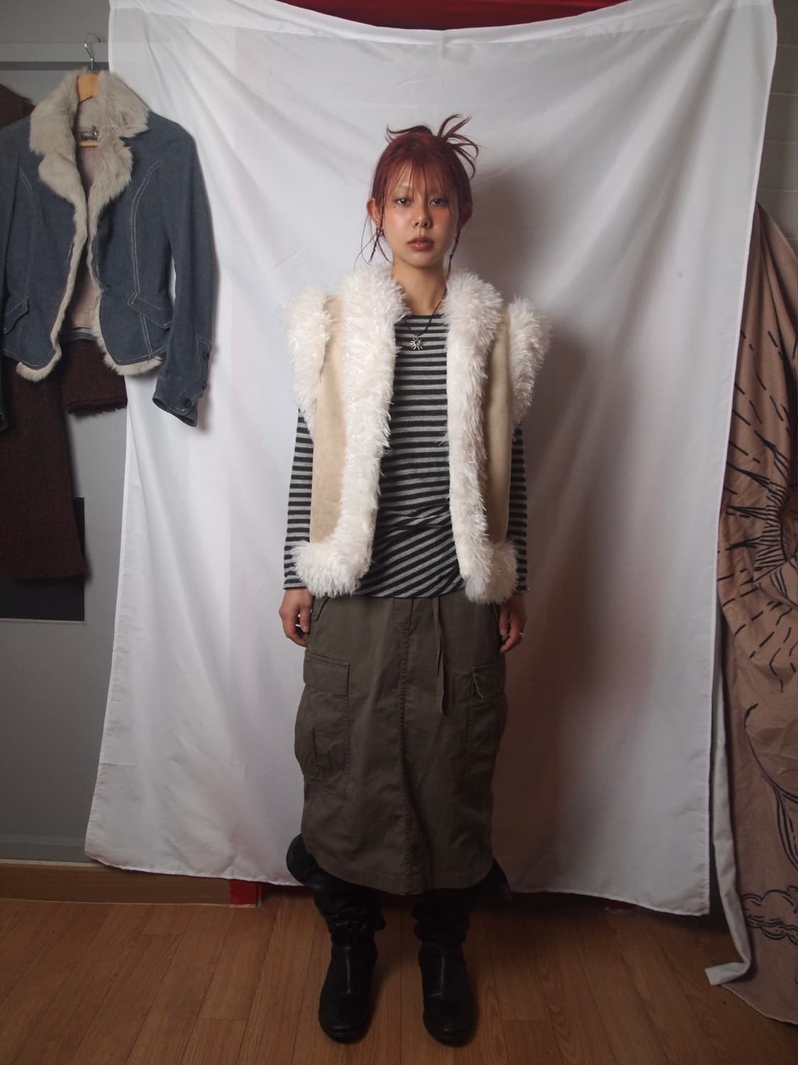 JPN 무스탕 퍼 베스트 상품이미지1