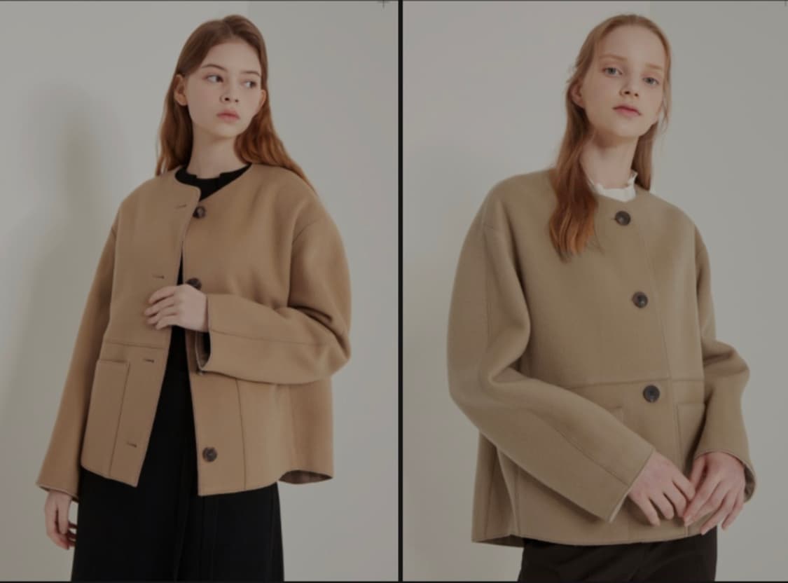 SJSJ 한섬 라마 모 캐시미어 하프 숏 코트 상품이미지2