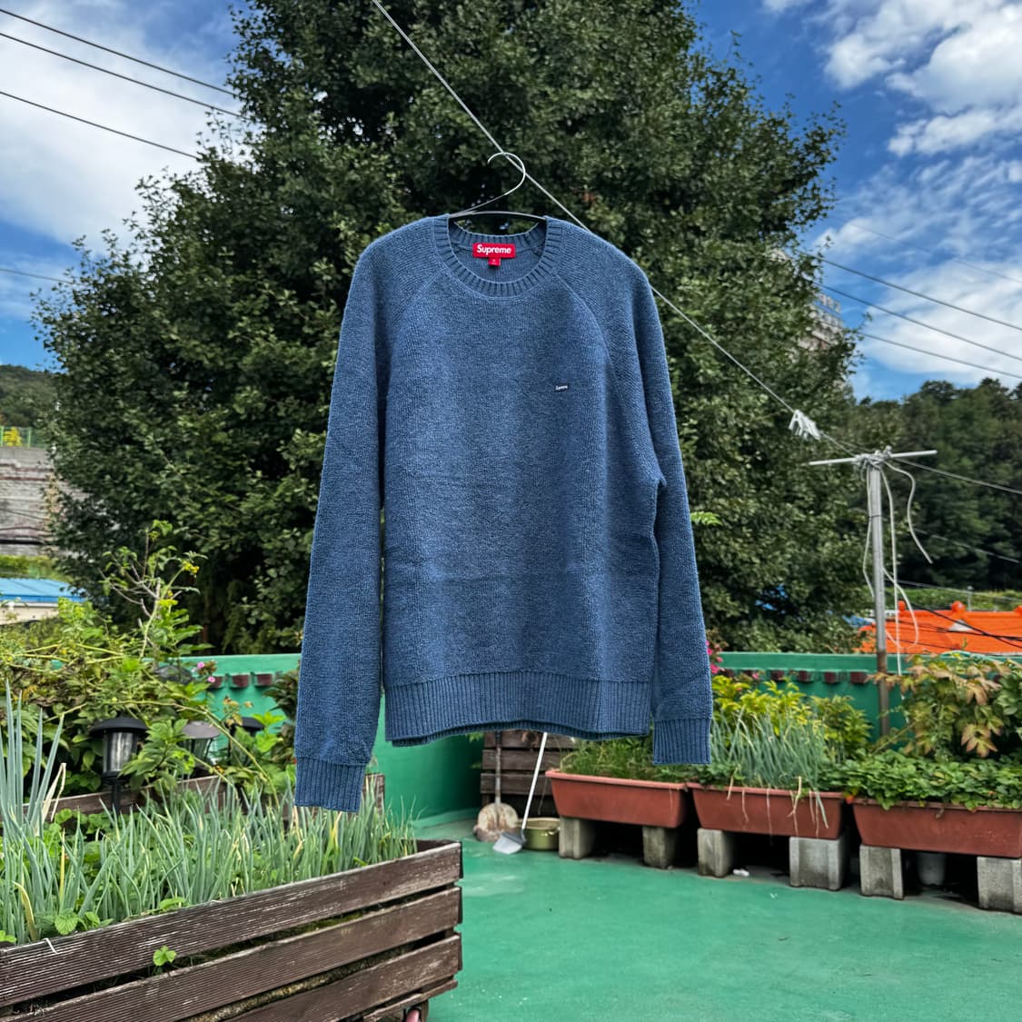 Supreme 테리 스몰 박스로고 스웨터 블루 m 새상품급 상품이미지2