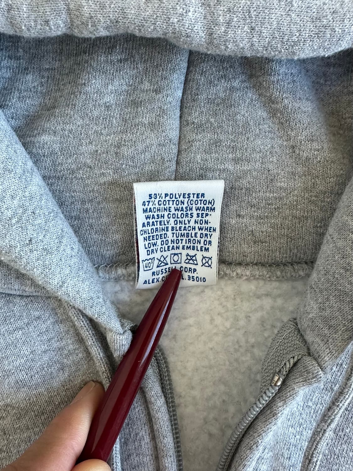 90s 빈티지 러셀 후드집업 그레이 XL USA 상품이미지7