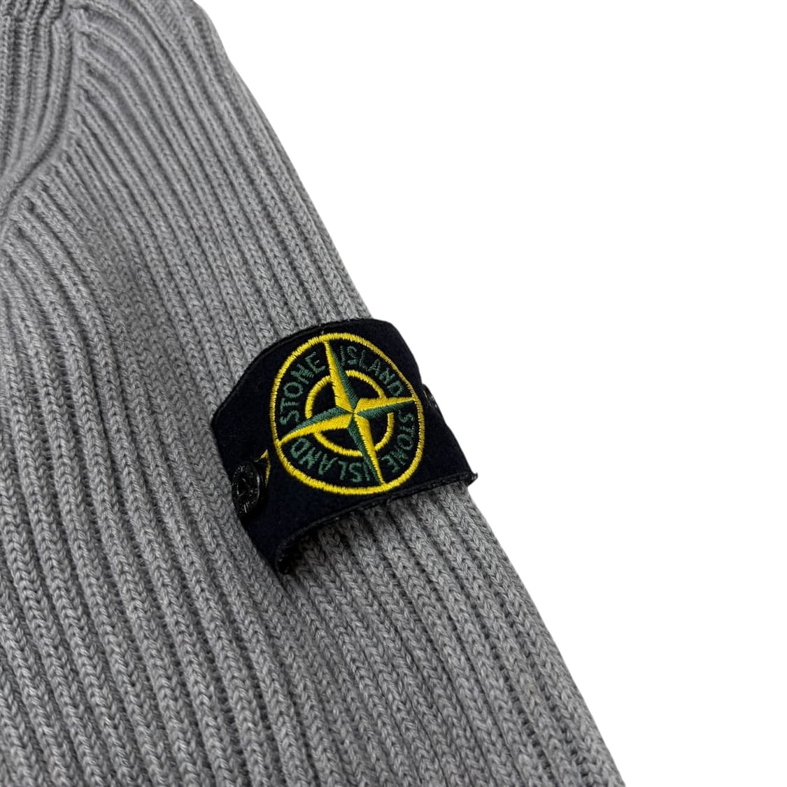 스톤 아일랜드 와펜 패치 니트 집업 가디건 그레이 M 95 상품이미지2