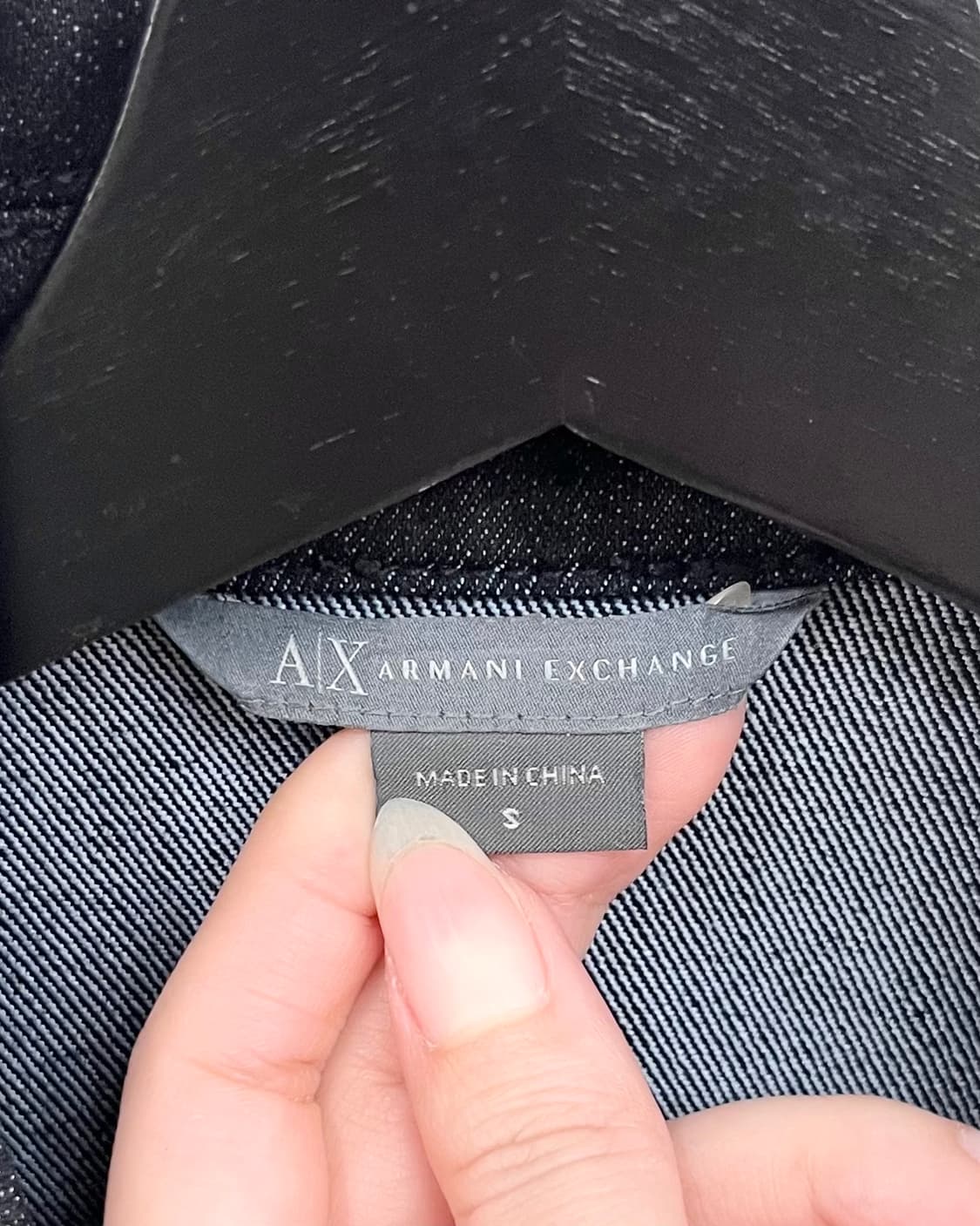 아르마니 익스체인지 블랙 데님 바이커 집업 자켓 상품이미지7