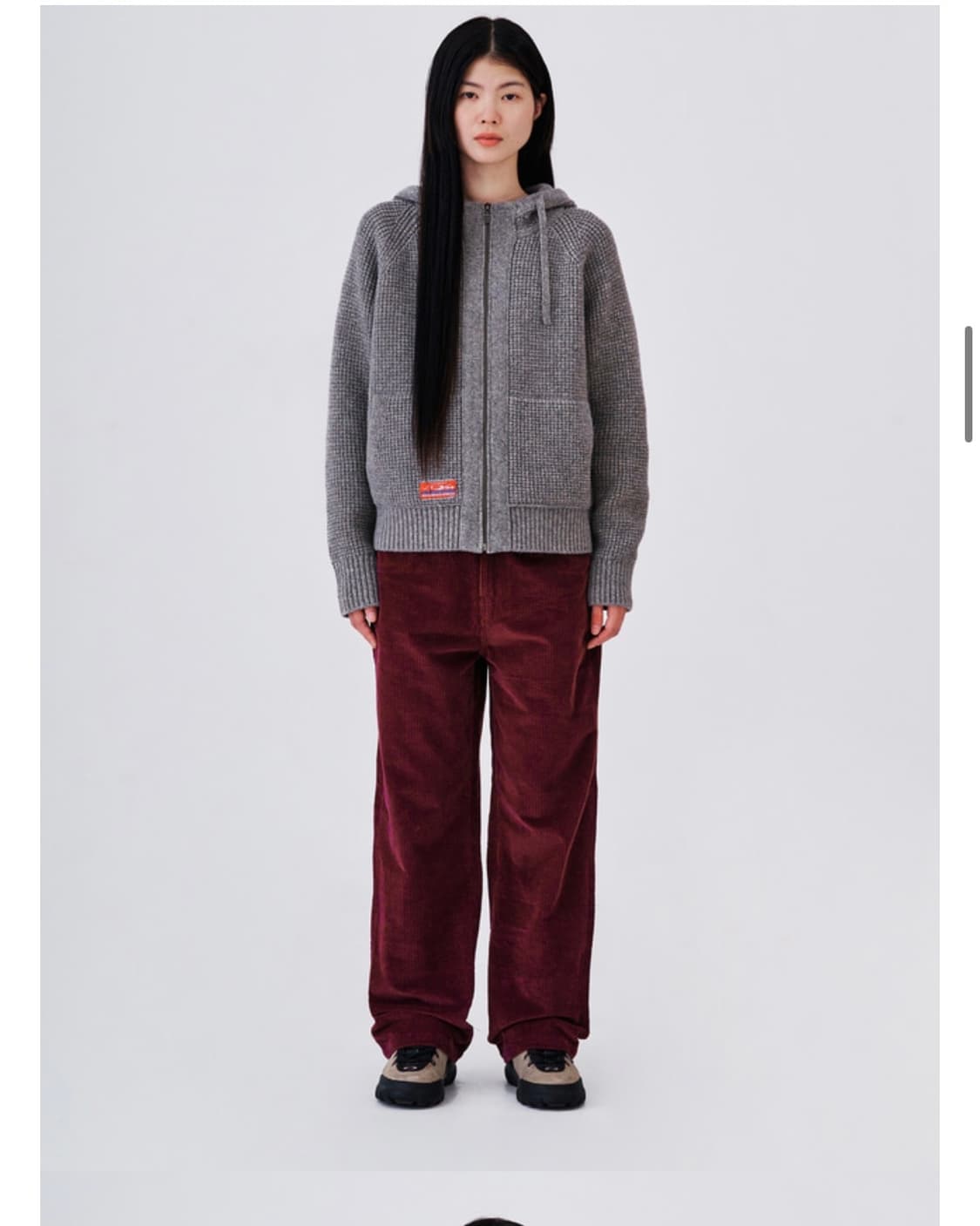 Waffle Knit Zip Up - Grey 상품이미지4