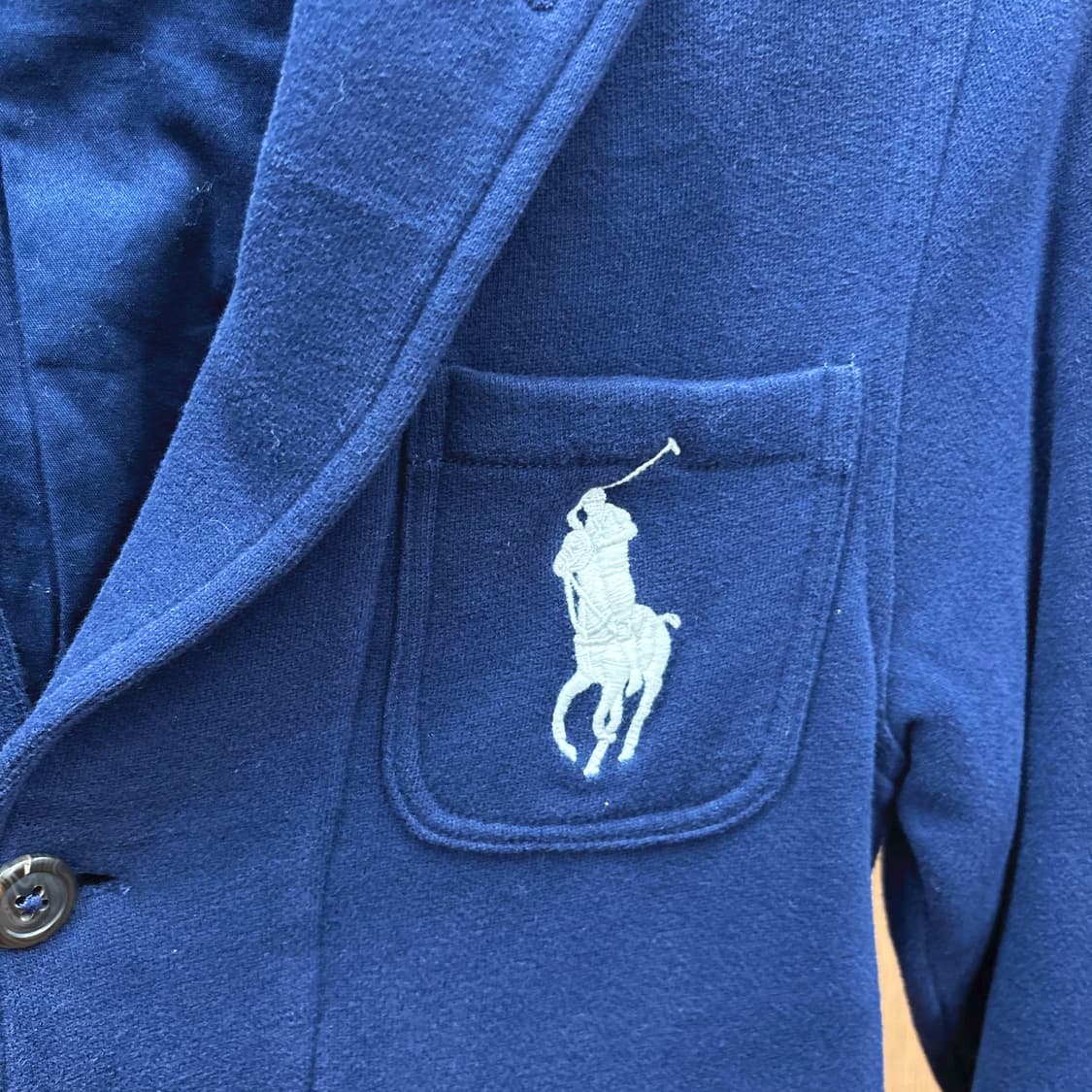 폴로 랄프 로렌 코튼 블레이저 자켓 빅 포니 로고 자수 포켓 네이비 상품이미지6