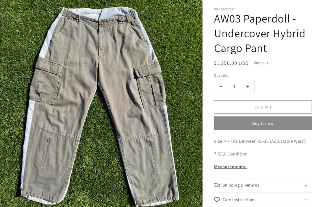 03aw Undercover 언더커버 하이브리드 팬츠 상품이미지10