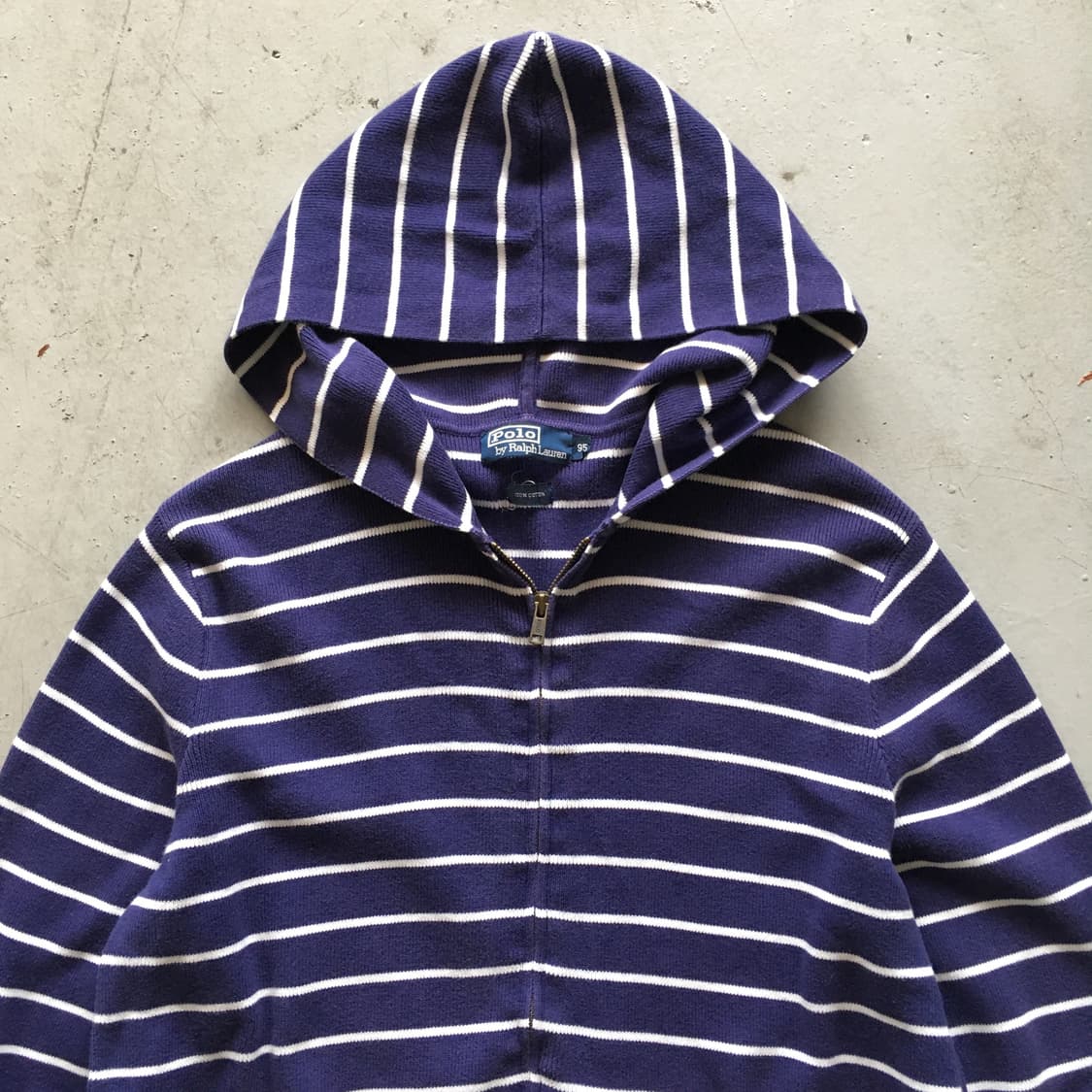 Polo Stripe Cotton Zip-Up Hoodie 상품이미지2