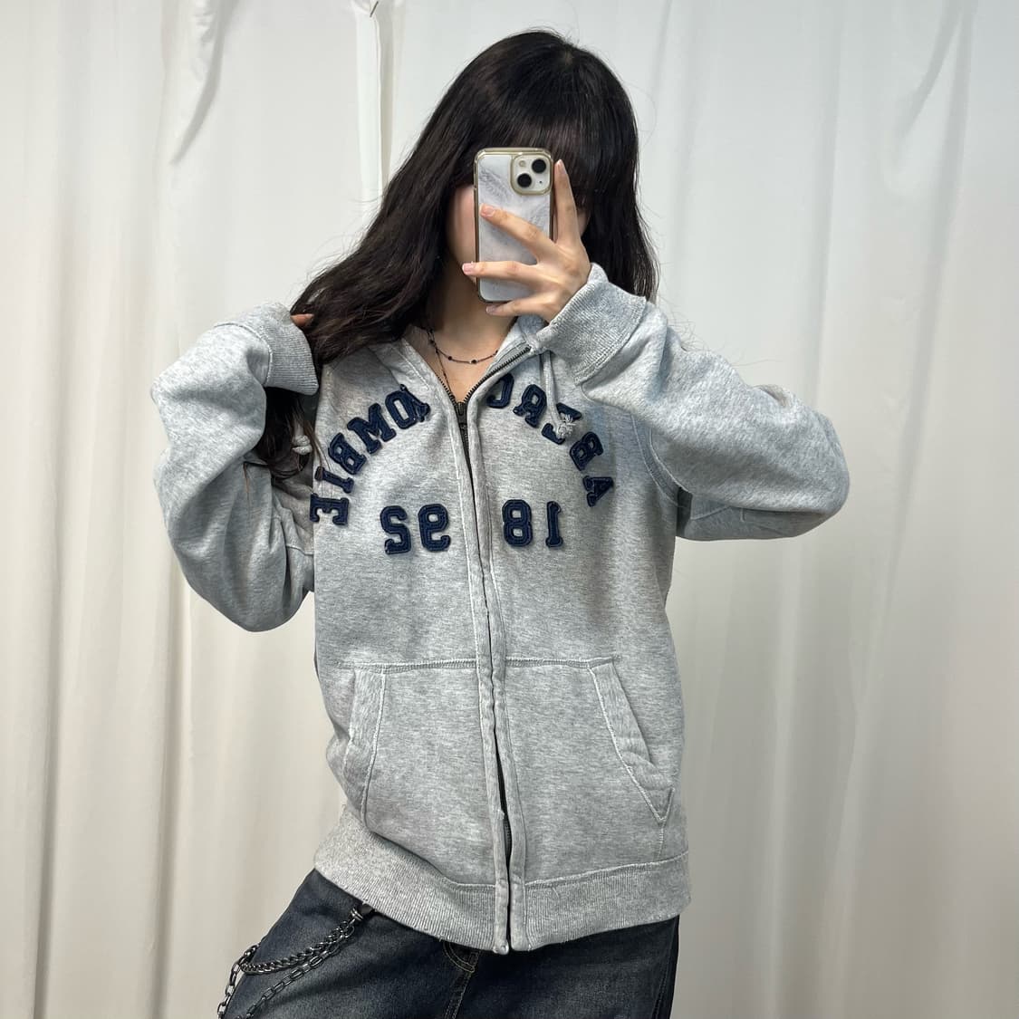 Abercrombie gray hood zip-up 상품이미지1