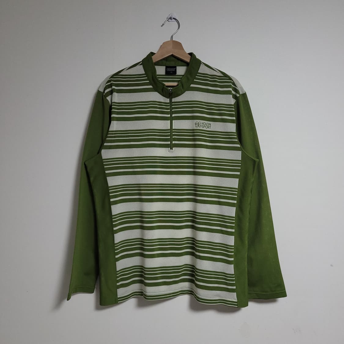 (115) 코오롱스포츠 스트라이프 긴팔 티셔츠 하프집업 작업복 등산복 상품이미지1