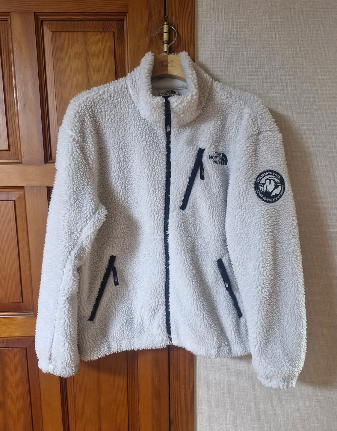 노스페이스 양털 뽀글이 후리스 집업 화이트 M 상품이미지1