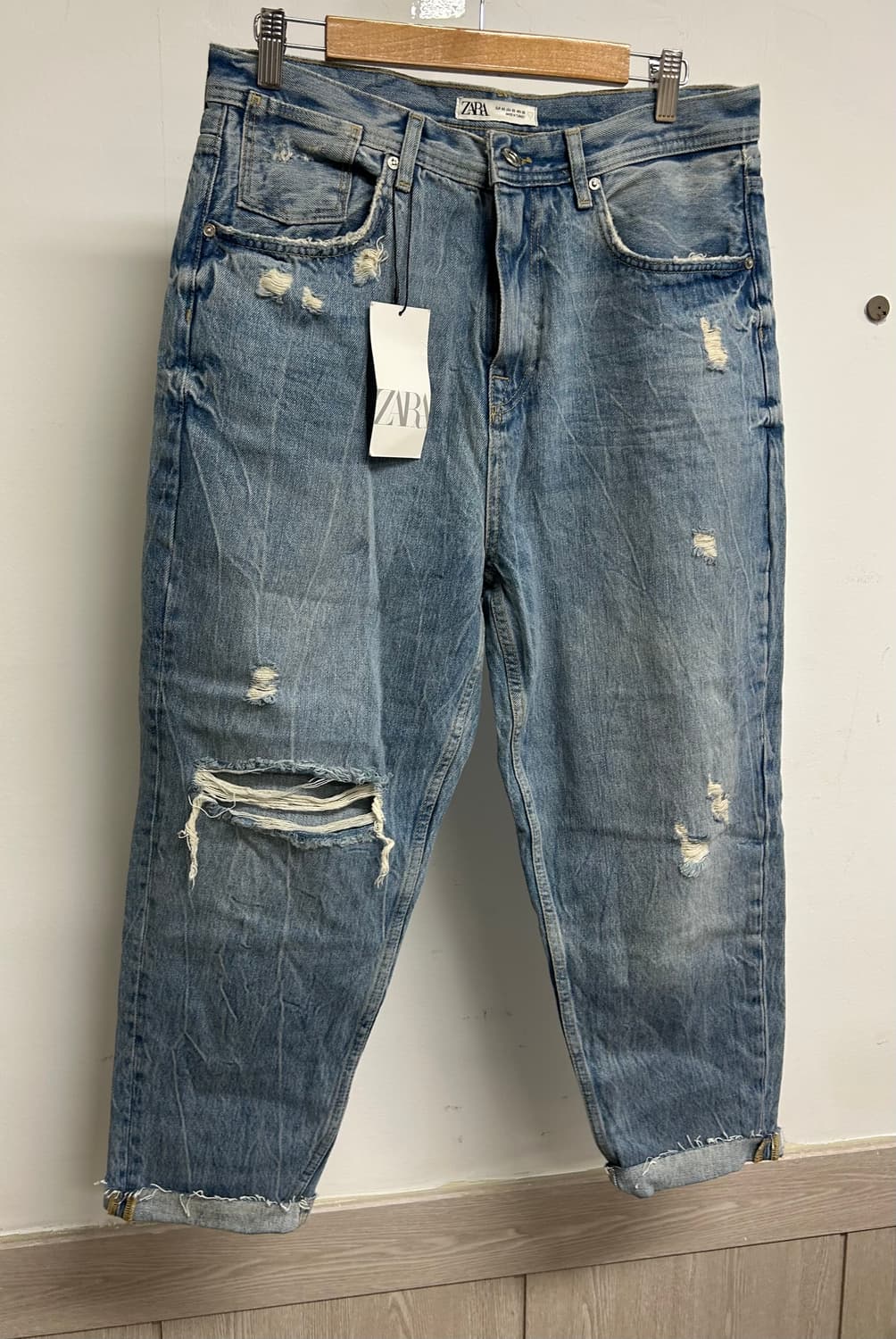 ZARA 루즈 크롭 데님 팬츠 42 상품이미지3