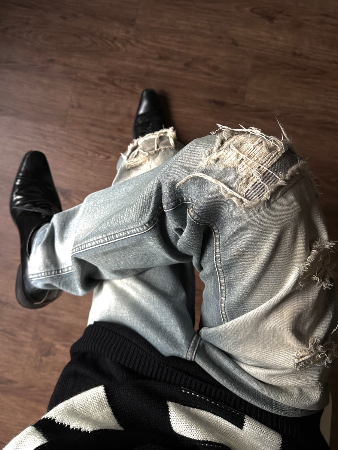 Ubjeans 디스트레스 & 리프드 스키니 진 상품이미지4