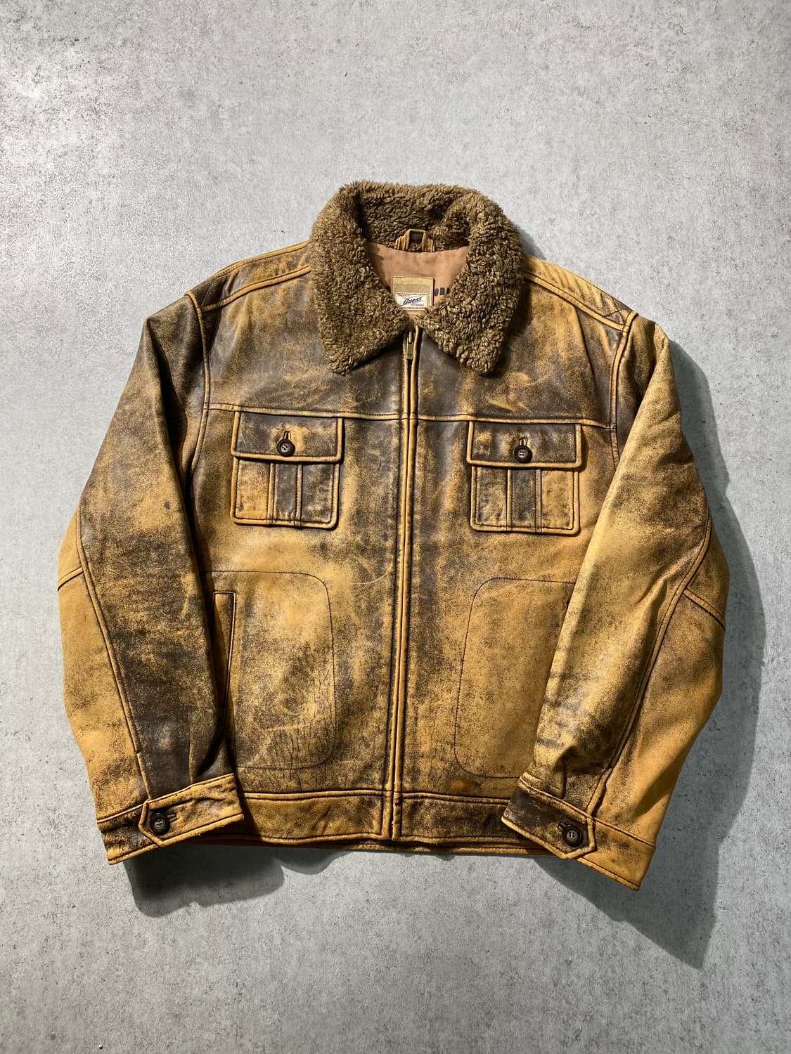 [XL] 90s Vintage GUESS 게스 빈티지 에이징 레더자켓 상품이미지3