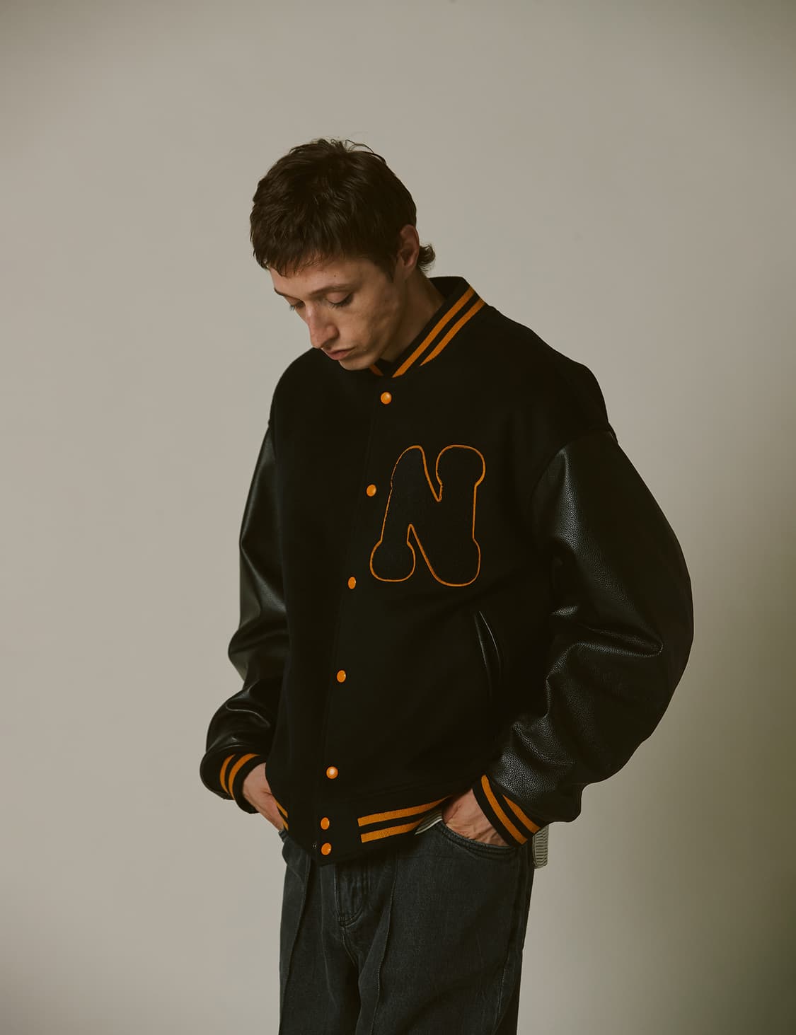 네이머클로딩 바시티 자켓 네이비 L 새제품 상품이미지1