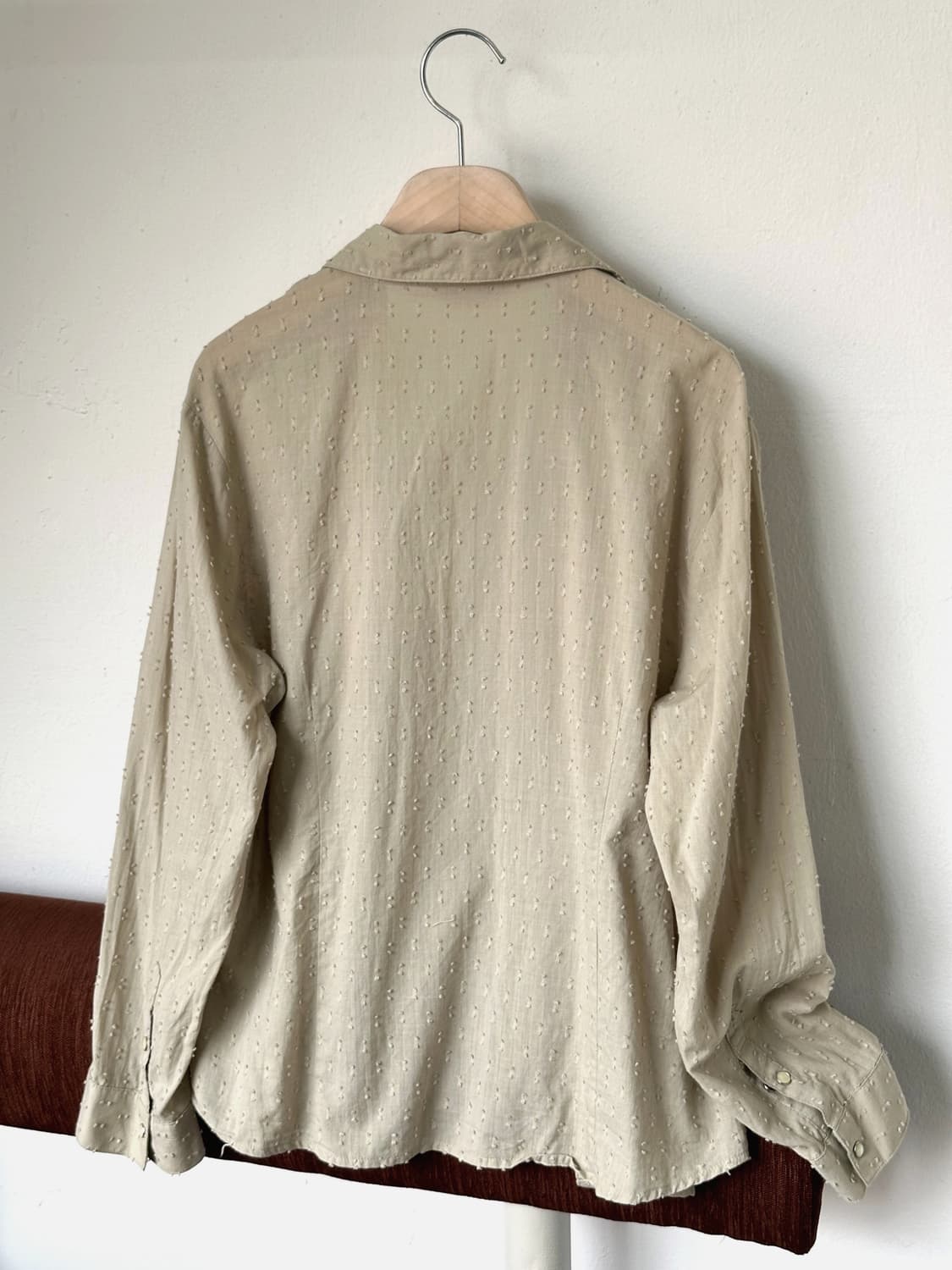 Design nep fabric shirred blouse shirt 상품이미지4