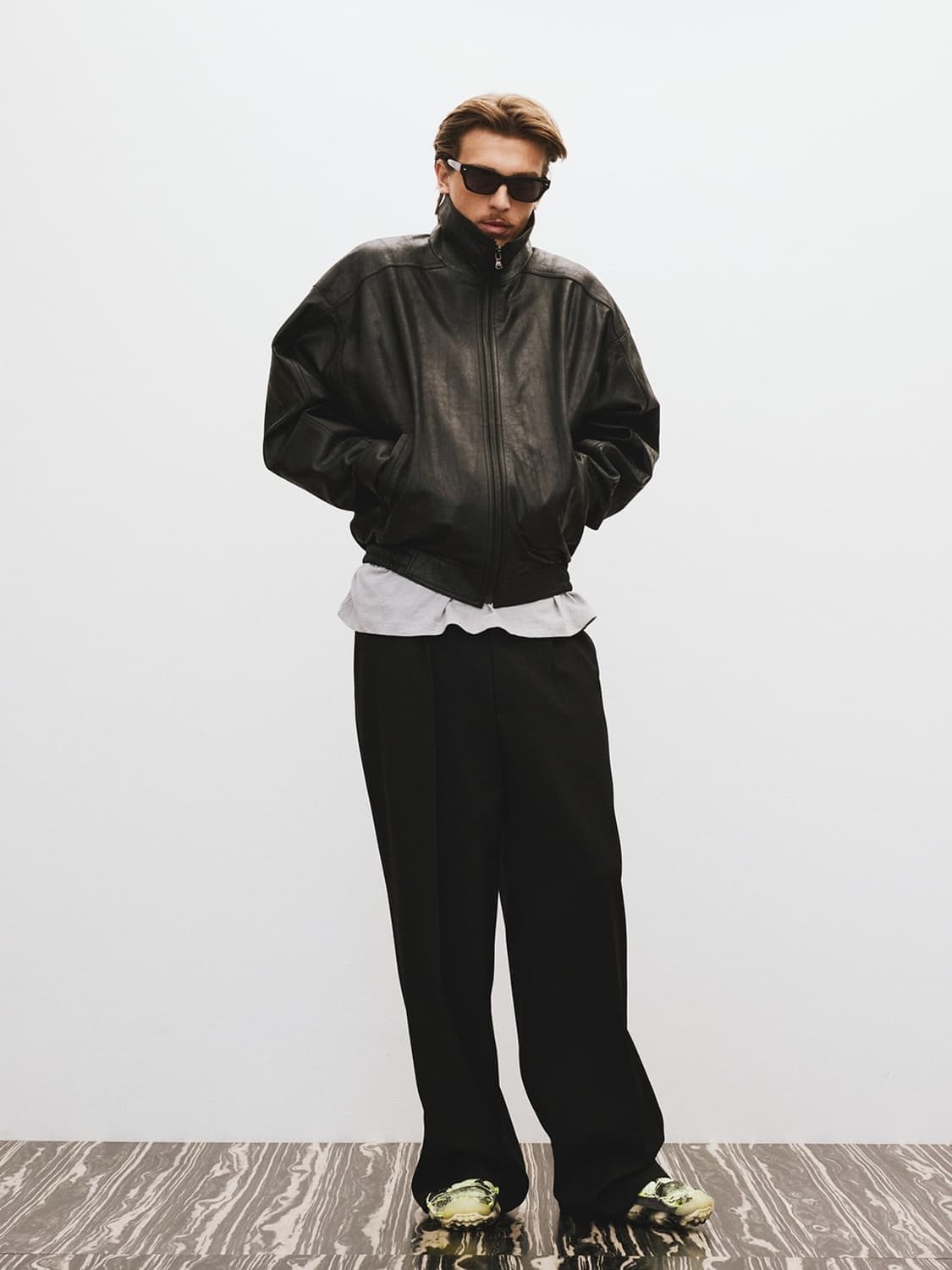 25ss 렉토 빈티지 크랙 이펙트 레더자켓 블랙 상품이미지7