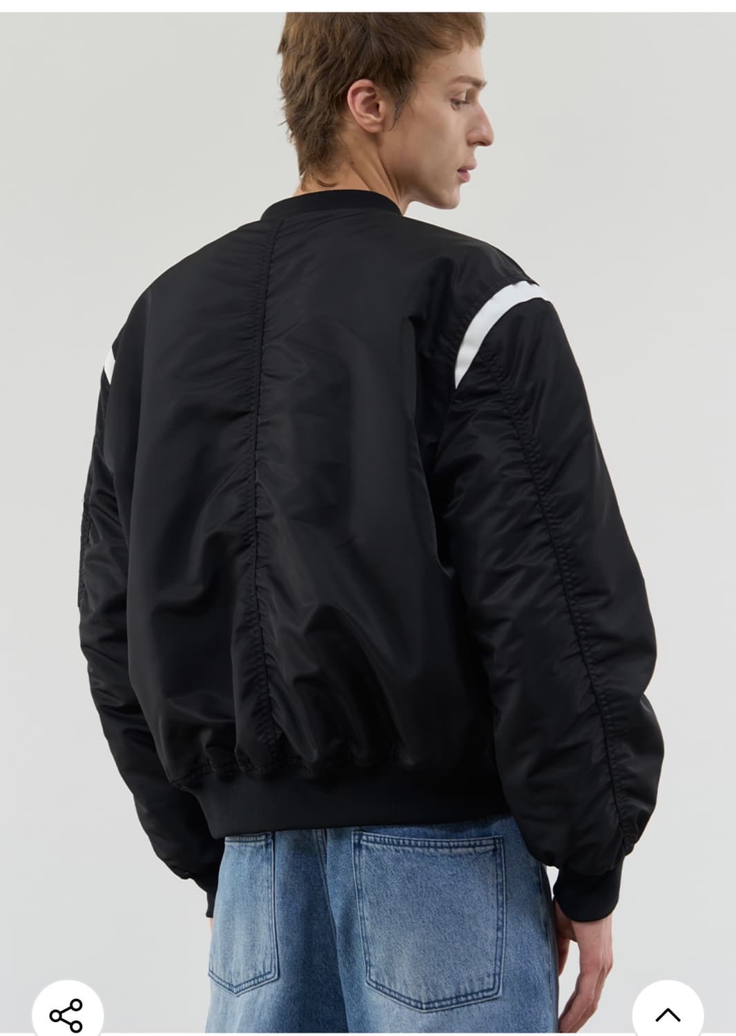 (새상품)(L) 드로우핏 라인 포인트 퍼커링 MA-1 자켓 [BLACK] 상품이미지7