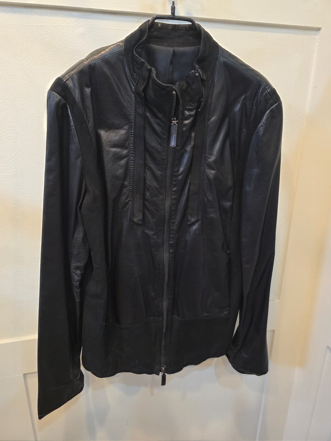 우영미 블랙 가죽 라이더 자켓105 상품이미지2