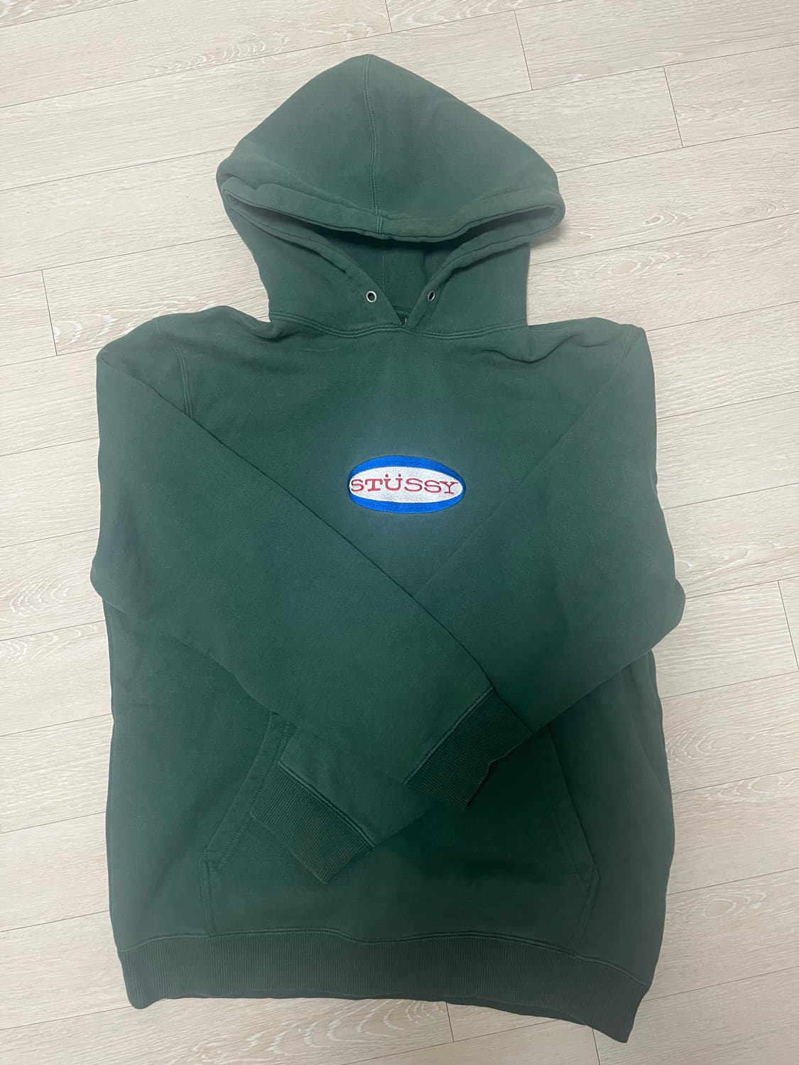 빈티지 스투시 오벌 로고 아플리케 후디 상품이미지2