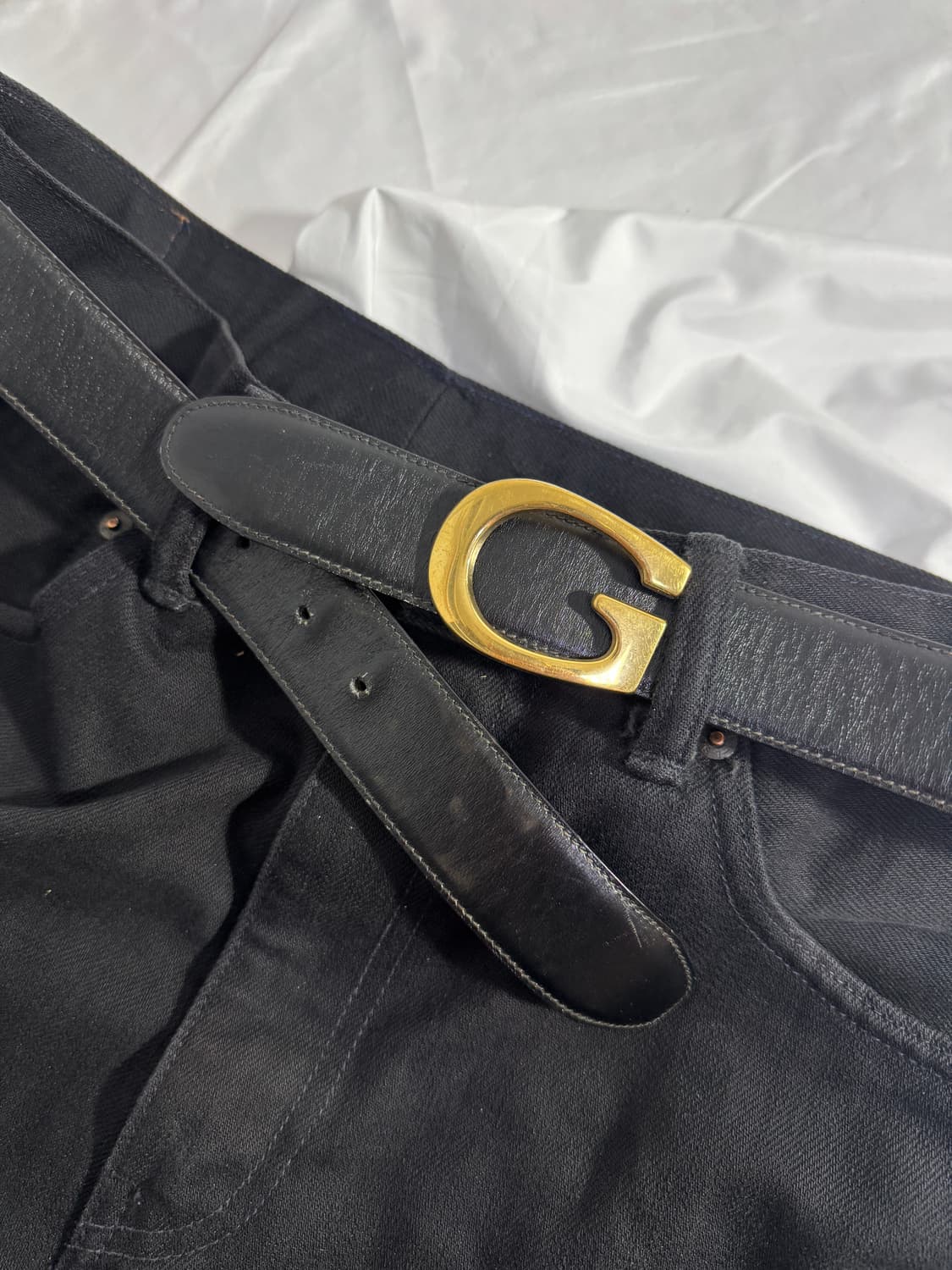 Gucci G로고 버클 레더 벨트 상품이미지4