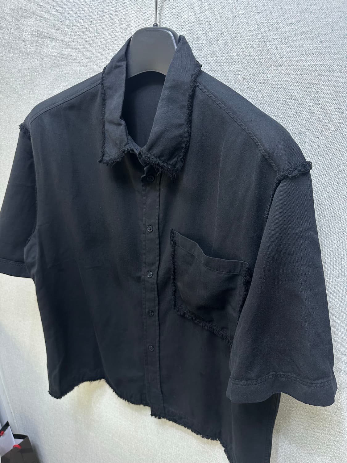 Zara 자라 코튼린넨 컷오프 반팔 하프셔츠 상품이미지2