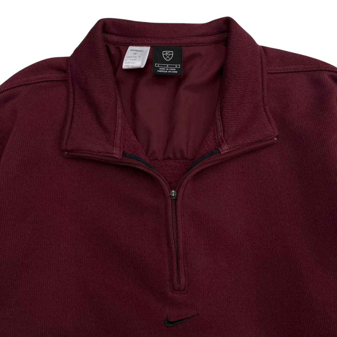 나이키 블랙 스우시 포켓 버건디 반집업 맨투맨 L 상품이미지4