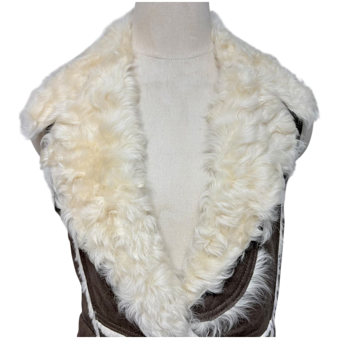 3661 브라운 양털 스웨이드 퍼조끼 상품이미지2