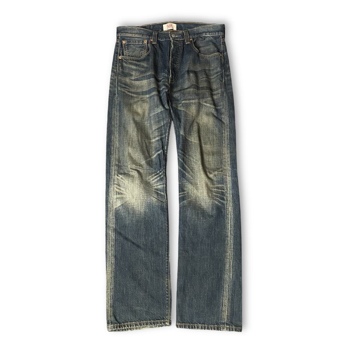 (32) 리바이스 501 32X33 진청 버튼플라이 워싱 데님 팬츠 상품이미지1