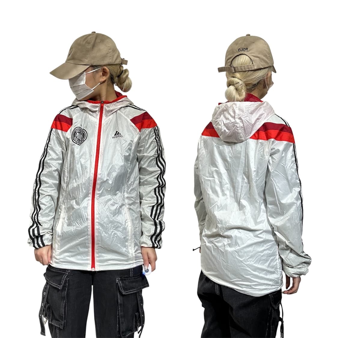 아디다스 화이트 블랙 삼선 대대장 독일 화이트 축구팀 바람막이 자켓 95 상품이미지1