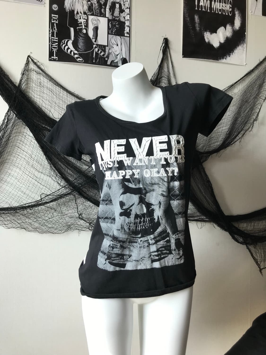 Punk mood stripe printing halfsleeve   상품이미지5