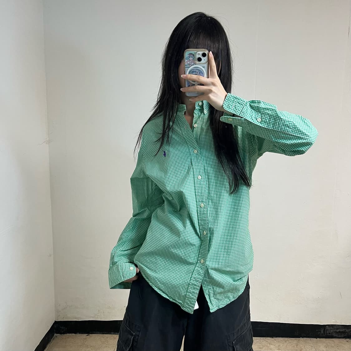Polo Green Gingham Check Shirts 상품이미지1
