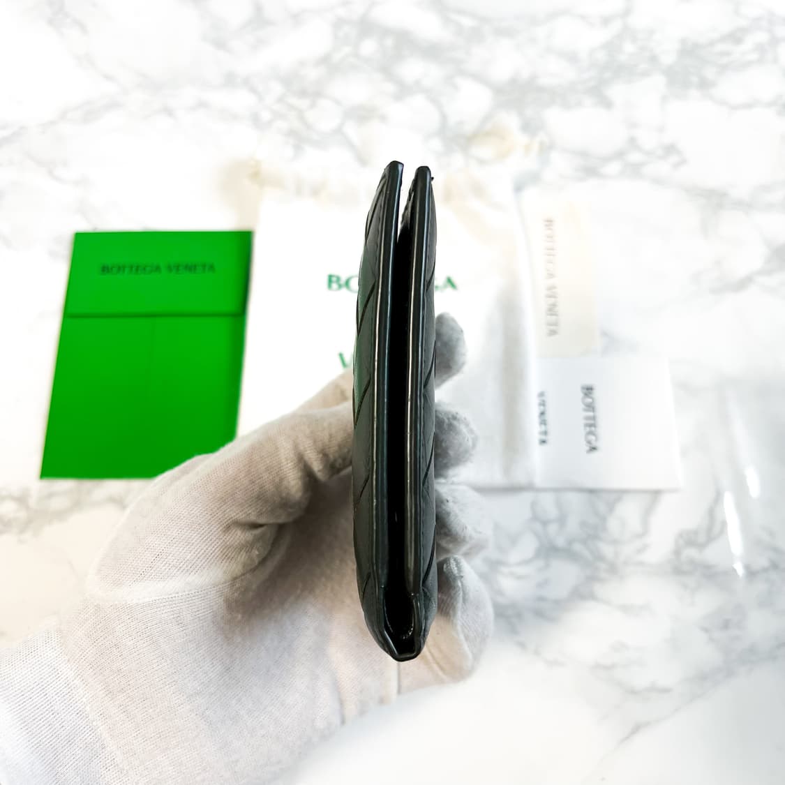[신형] 보테가베네타 인트레치아토 반지갑 다크 올리브 상품이미지7
