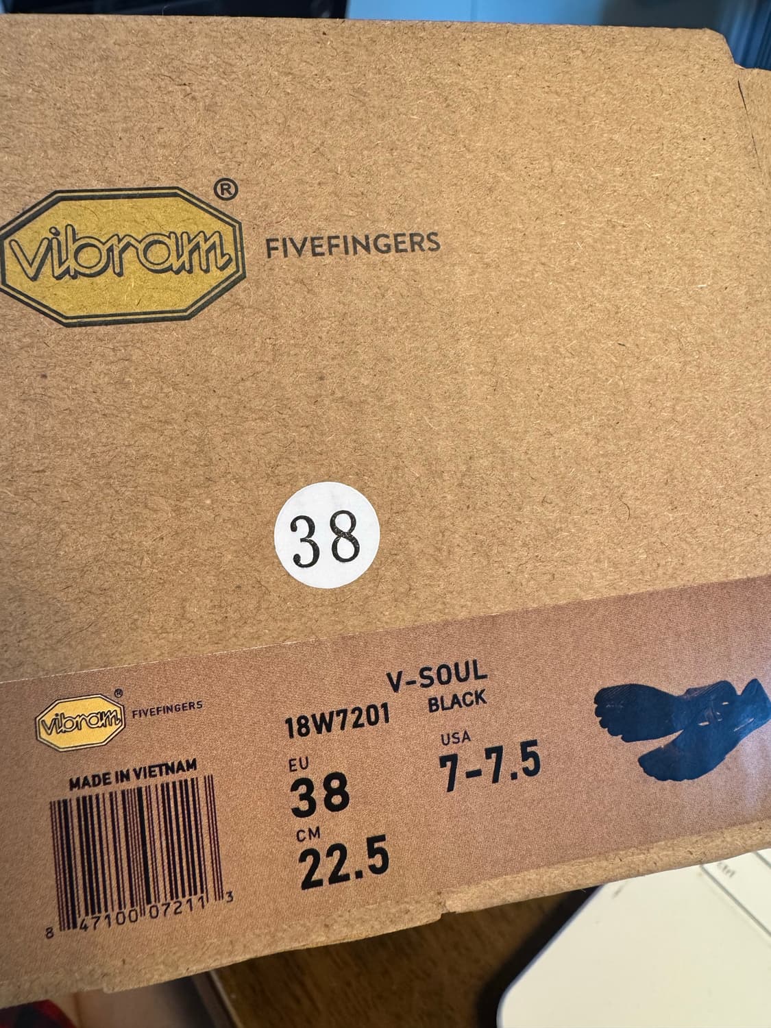 발가락신발 비브람 블랙 38 판매합니다 상품이미지3