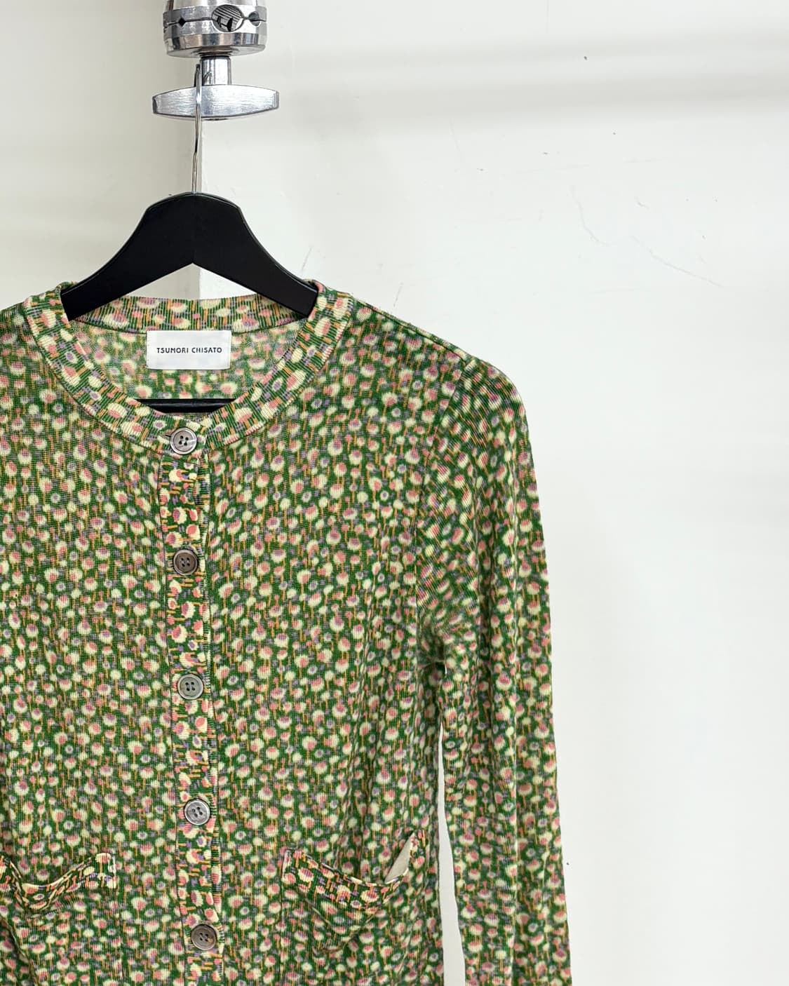 츠모리 치사토 그린 플로럴 울 가디건 상품이미지4