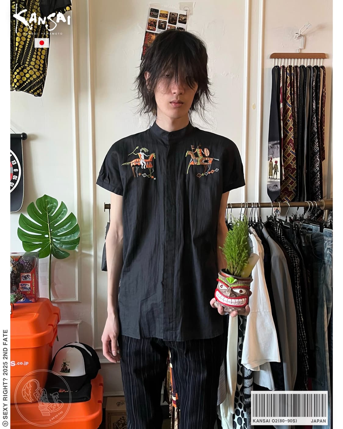 80-90s KANSAI O2 Linen Summer Shirt 상품이미지1