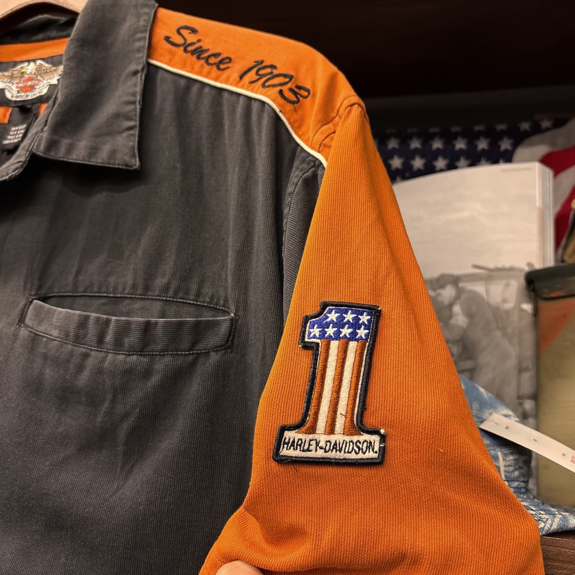 할리데이비슨 모터레이싱 오리지널 쉴드로고 워크셔츠 N1074 상품이미지6