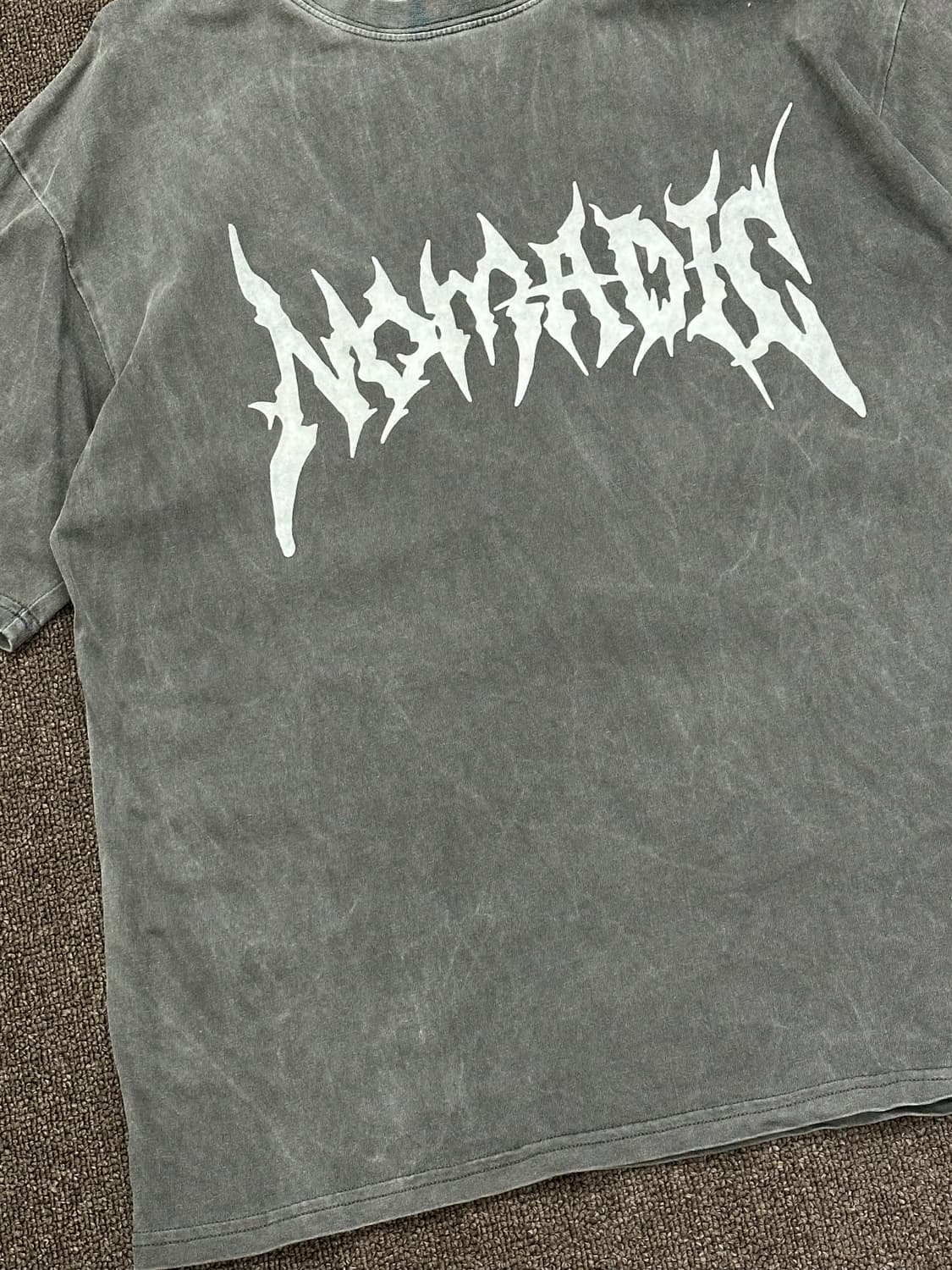 OS)Japanese vintage 레터링 로고 그레이 반팔 상품이미지2