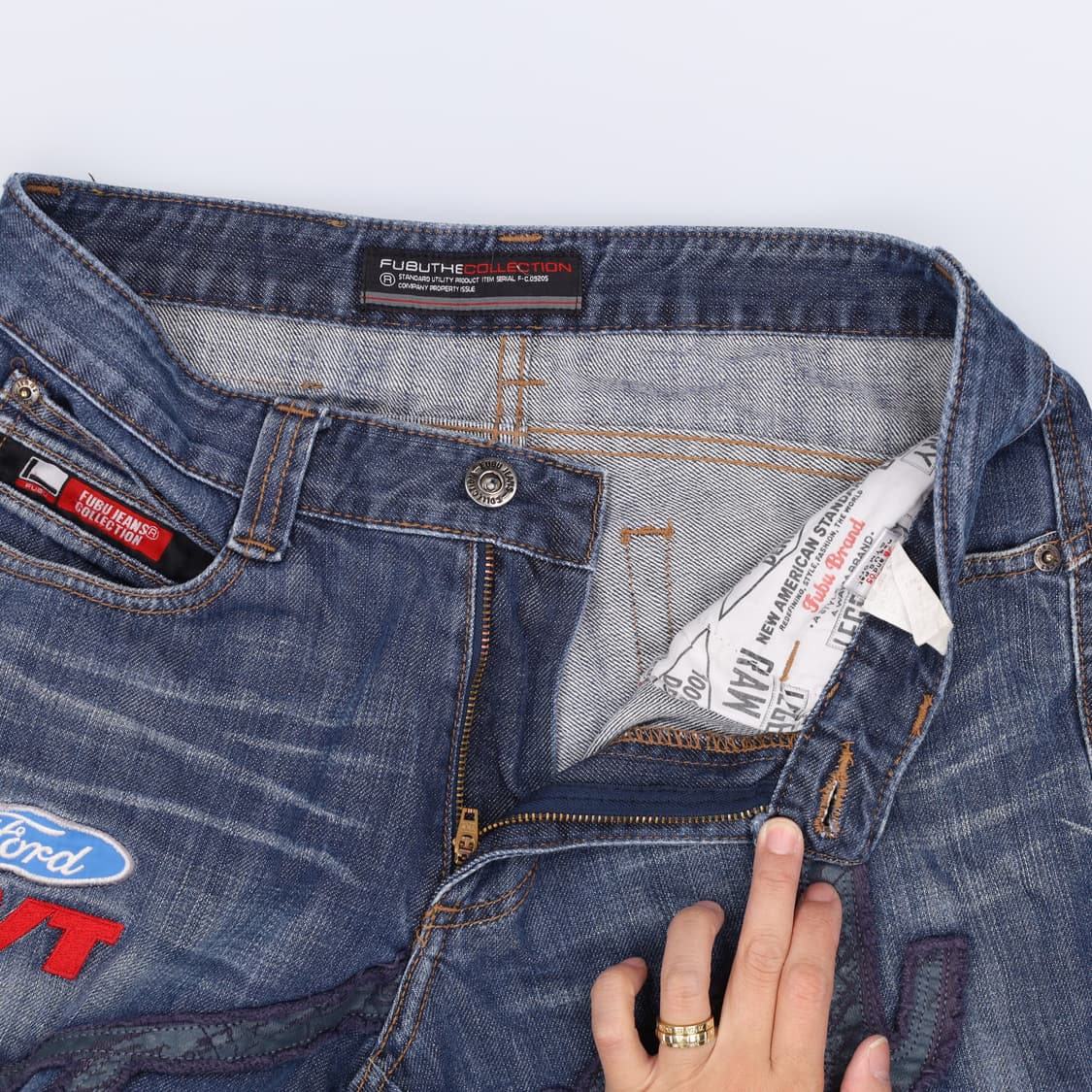 72-88 푸부 자수 데님팬츠 0415H1 상품이미지3