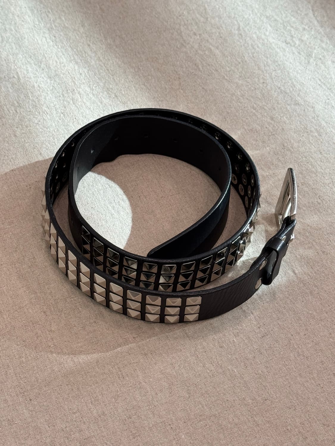 요지야마모토 스터드 레더 벨트 상품이미지2