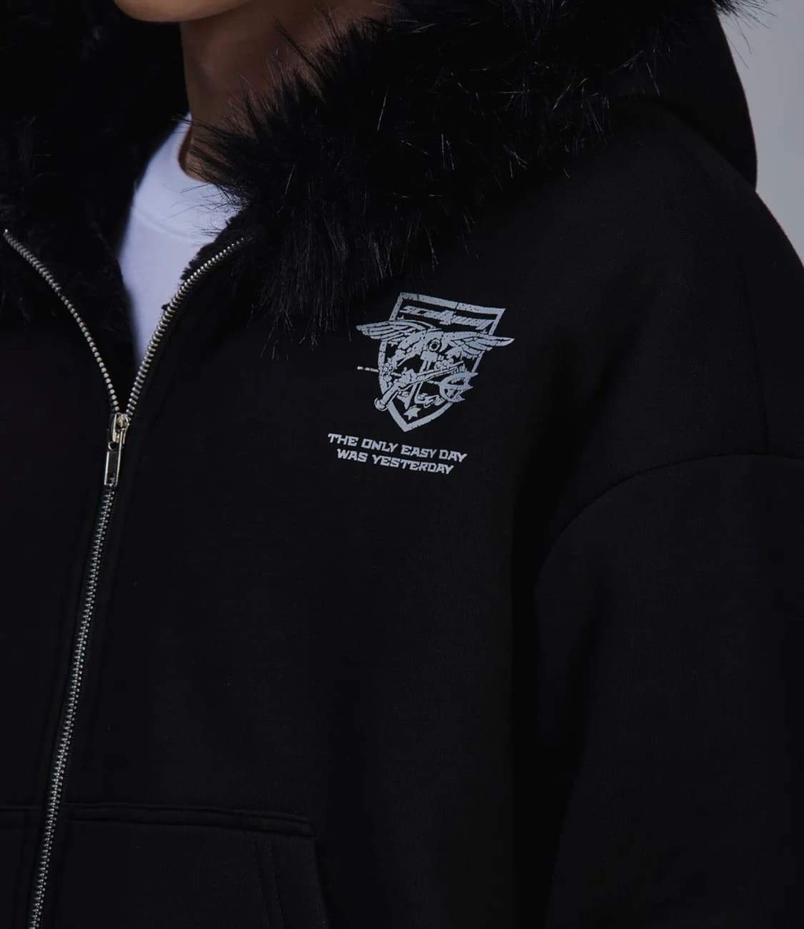 퍼 기모후드 집업 판매 (L) 상품이미지3