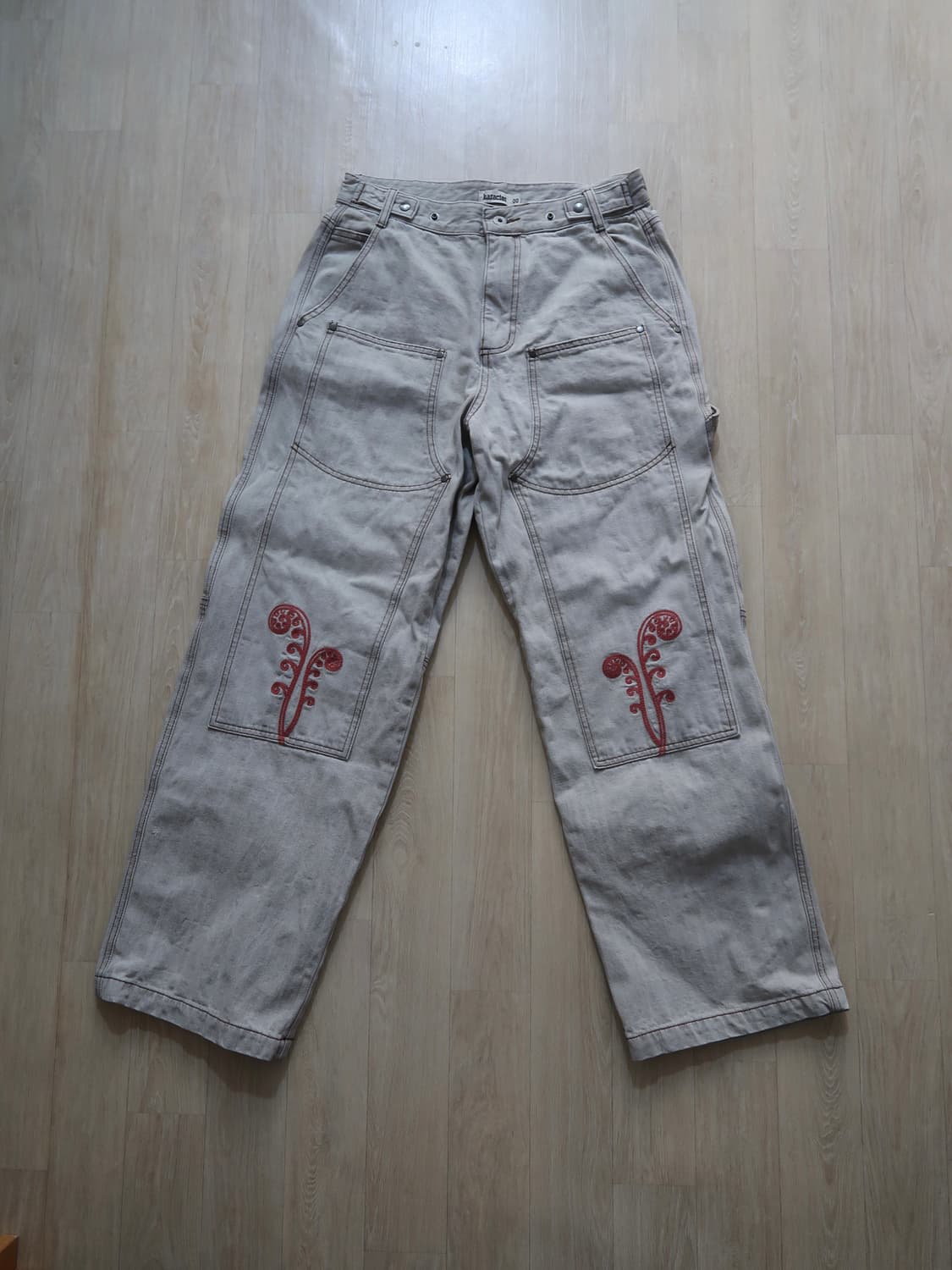 카락터 Ptery Double Knee Pants Light Gray  상품이미지5