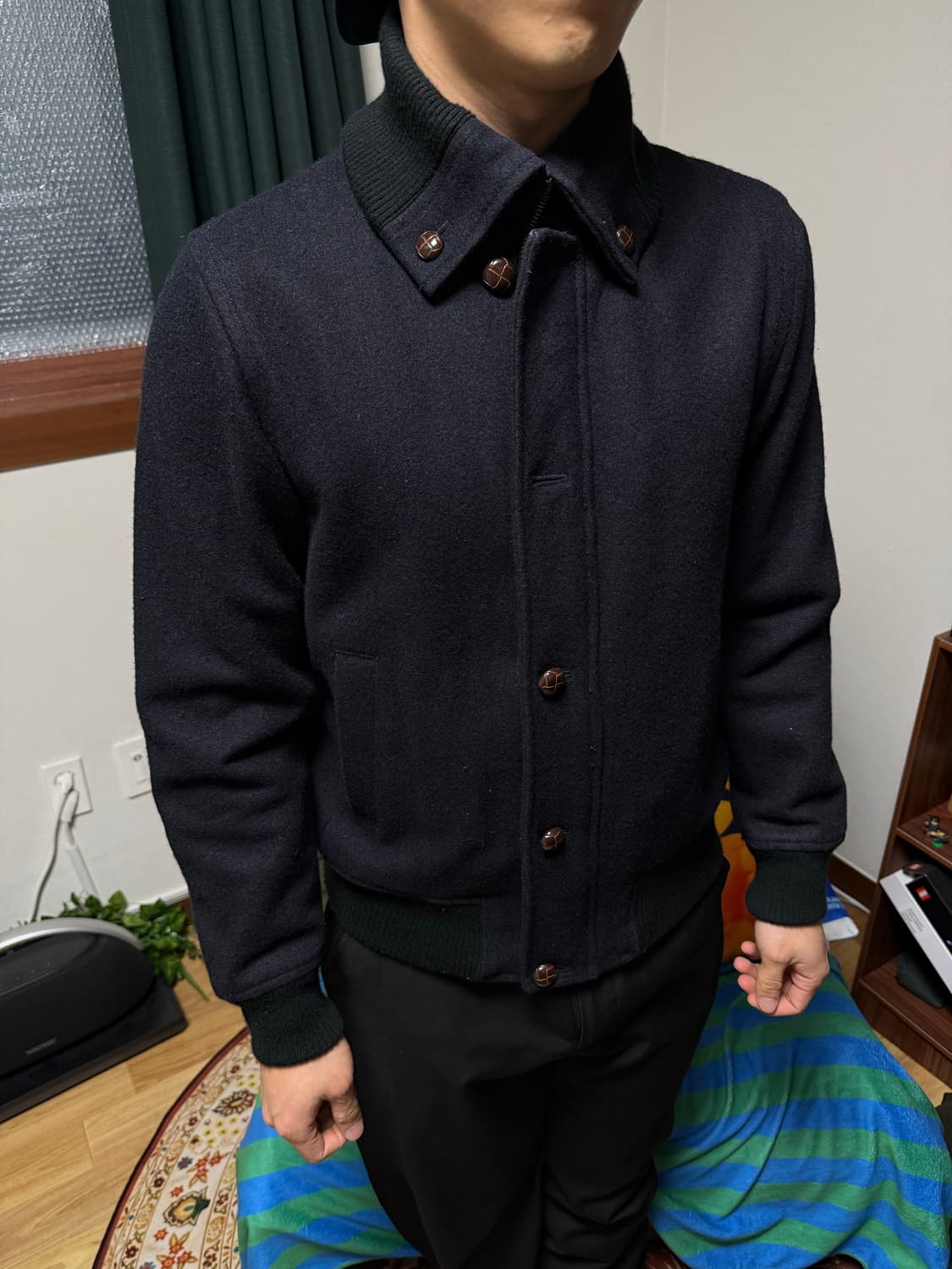 일본 빈티지 울 자켓 블랙 상품이미지1