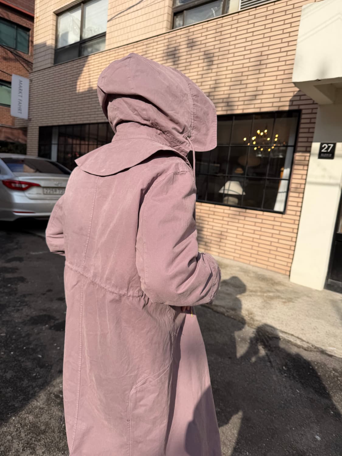 누마레 ee 다이드 워싱 피쉬테일 코트 M 퍼플 상품이미지4