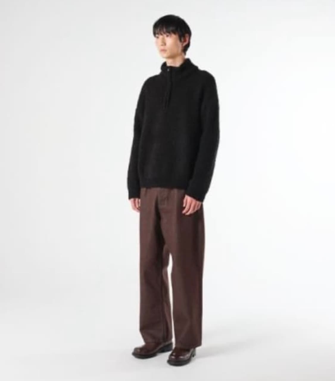 999휴머니티 부클 하프 집업 블랙 2 상품이미지2