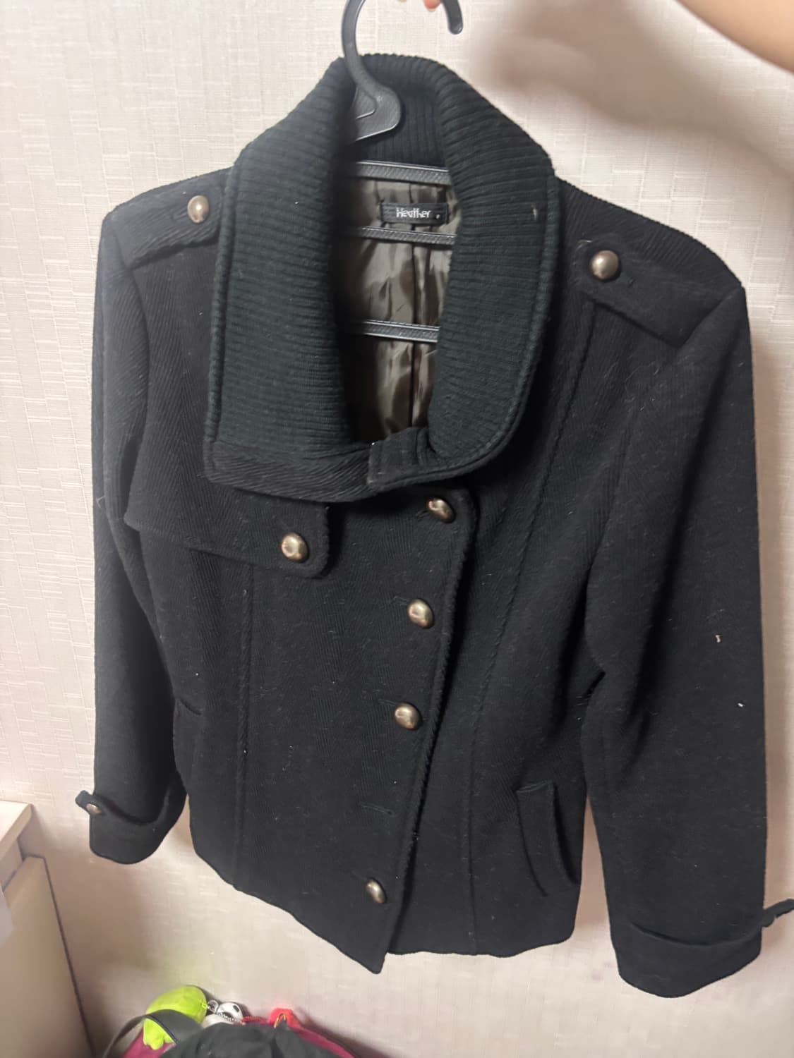 블랙 금장 버튼 숏코트 펑크 빈티지 모리걸 하구미 갸루 상품이미지1