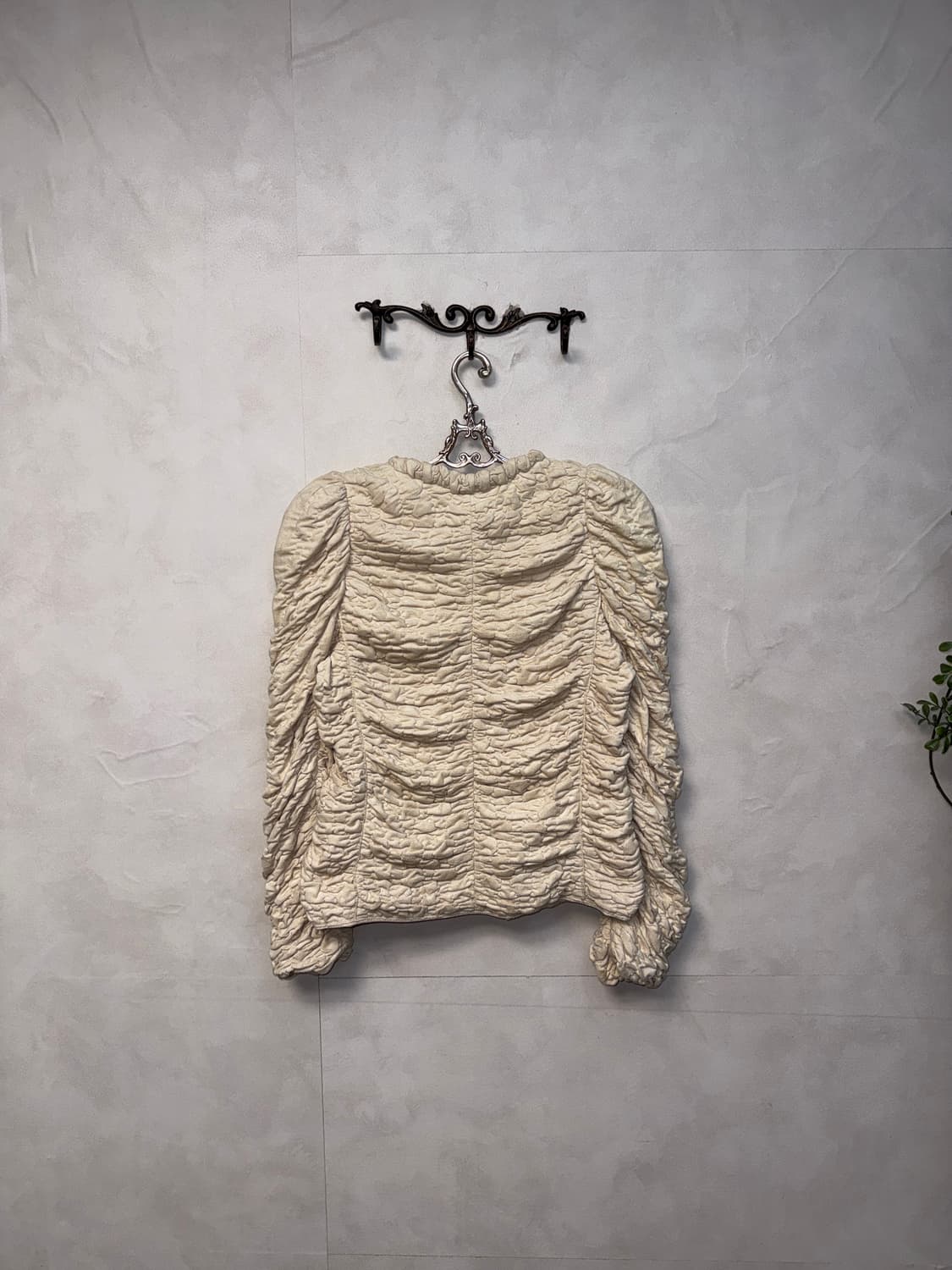 MINE ivory suede draped shirring jacket  상품이미지6